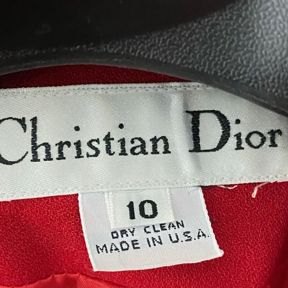 Vtg Christian Dior 10 Medium Blazer Jacket Red One Button Wool Designer Classic